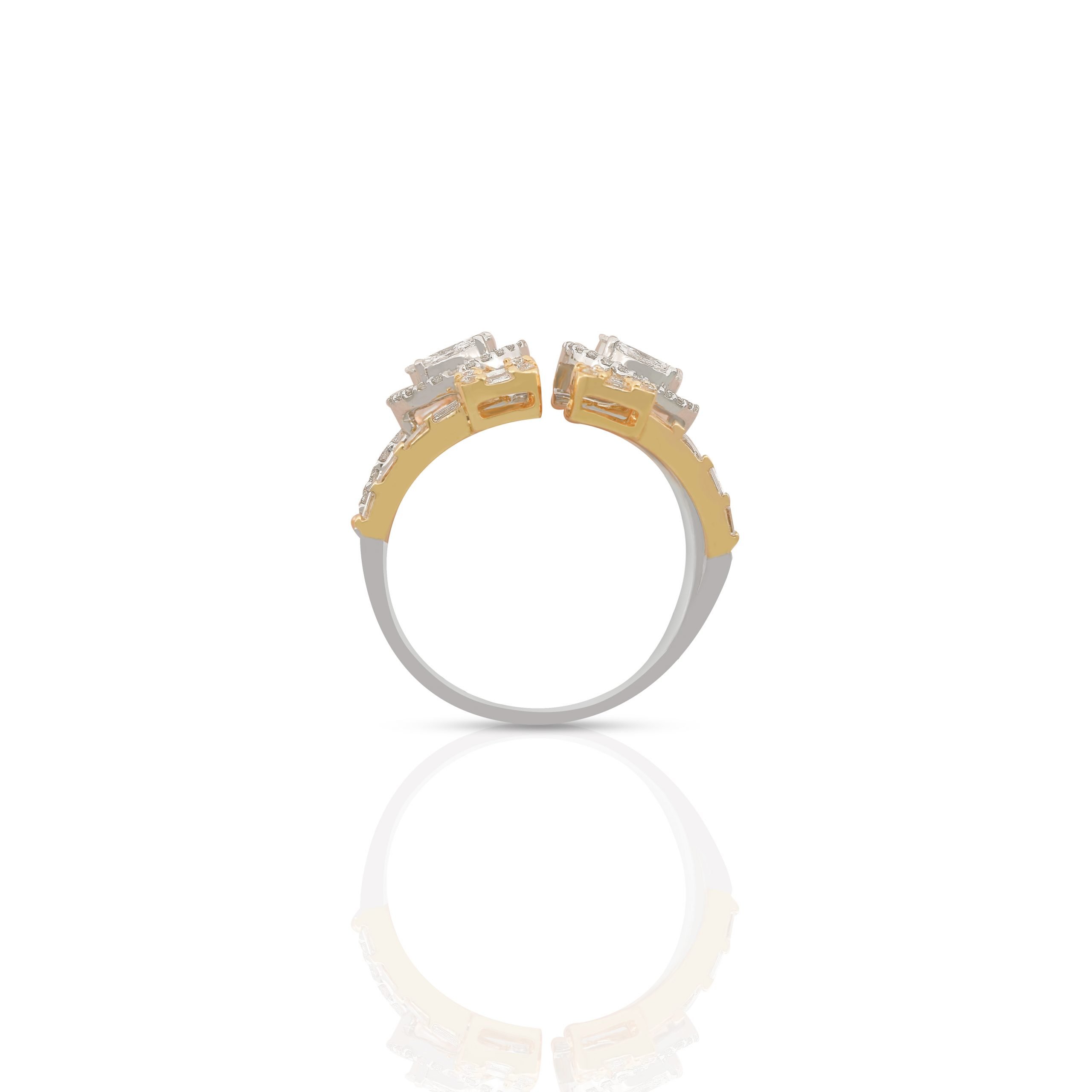 Amwaj 18 Karat White Gold Triple Layer Diamond Ring